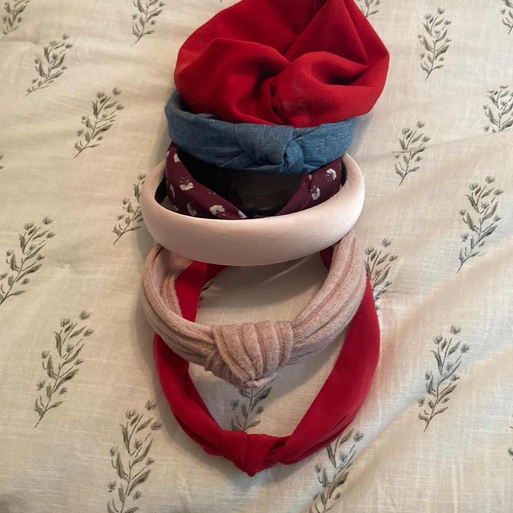 Headband bundle bow pink red pattern blue